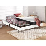 Vente-unique.com Lit électrique relaxation tout plots matelas ressorts ensachés et mémoire forme PHANES de DREAMEA - moteurs OKIN - Blanc - 2 x 80 x 200 cm