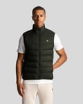 Lyle & Scott Mens Wadded Gilet in Olive Nylon - Size Medium