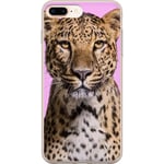 Apple iPhone 8 Plus Transparent Mobilskal Leopard