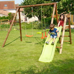 Soulet Menthe Childrens Double Wooden Swing Climbing Frame 2.8m x 2.8m