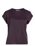 Viellette S/S Satin Top - Noos Tops T-shirts & Tops Short-sleeved Purple Vila
