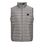 Jack & Jones Mens Puffer Gilet with Stand Up Collar Lightweight - Charcoal - Size 2XL