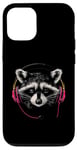 Coque pour iPhone 14 Pro Casque Raccoon DJ