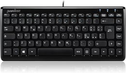 Perixx Peribos-407 Mini clavier USB avec câble, type chiclet, ultra fin et portable, noir, disposition italienne