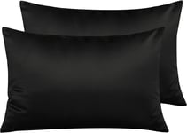 NTBAY 2 Pack Zippered Satin Pillow Cases for Hair and Skin, Luxury Standard Set