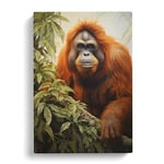 Orangutan Hard Edge Painting Art Canvas Print for Living Room Bedroom Home Office Décor, Wall Art Picture Ready to Hang, 30x20 Inch (76x50 cm)