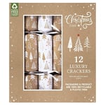 12 Eco-Friendly Christmas Crackers Brown And White Craft Card Recyclable Luxury