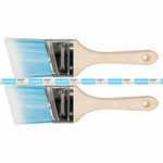 2 x Silverline 65mm Angled Paint Brush Cutting In / Edging Painting & Decorating