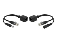 Delock Passive Poe Adapter Set Rj45 Dc 5.5 X 2.1 Mm - Strömtillförsel - Svart (Paket Om 2)