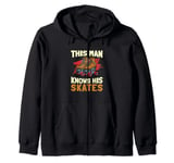 This Man Knows His Skates - Skater Skating 70s Roller Skates Zip Hoodie