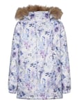 Print Winter Parka Parka Jacka Purple Gugguu