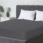 Utopia Bedding Protège Matelas 140x200cm, Couvre de Matelas Extensible pour 30 cm Matelas Épais de Profondeur, Protège-Matelas matelassé (Gris)