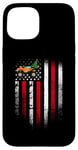 iPhone 15 Merry Christmas USA American Flag Patriotic Monster Truck Case