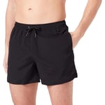 Emporio Armani Men's Eagle Patch Boxer Shorts Swim Trunks, Black, 38