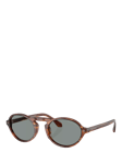 Giorgio Armani 0AR8219U Oval Sunglasses, Striped Brown/Grey