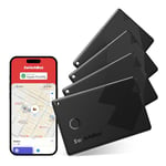 SwitchBot Carte de Suivi, Smart AirTag Card Compatible avec Apple Find My (iOS Uniquement), Localisateurs d'Objets, jusqu'à 3 Ans d'Autonomie, Résistant à l'eau IP67,Paquet de 4