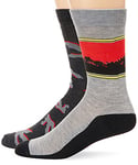 Universal mens Jurassic Park 2 Pack Crew Casual Sock, Red Grey Multi, 13-Oct US