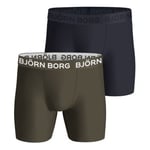 Björn Borg 2P Performance Boxer 1727 Militærgrønn polyester X-Large Herre