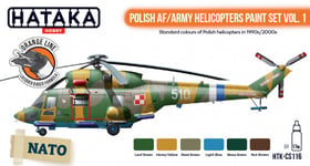 Hataka Hobby Orange Ligne CS116 - Polish Af / Army Hélicoptères Paint Set vol.1