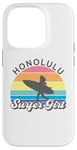 Coque pour iPhone 14 Pro Honolulu Surfer Girl Hawaii Hawaii Surf Beach Cute