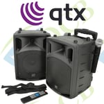 QTX PAV8 STEREO PORTABLE PA SET + 2 UHF MICS, CD/DVD, USB/SD PLAYER & BLUETOOTH