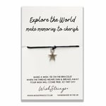 Explore The World Wish String Bracelet With Lucky Charm Sentimental Gift