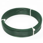 Fil d'attache en acier galvanisé plastifié pour grillage ou autre - 50 m x Diam 1.5mm - Vert - Linxor