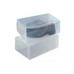 Boite de rangement chaussure, Boite rangement sous lit chaussures, Lot de 2 boites, plastique, 34x13x21 cm, transparent - Wenko