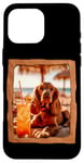 Coque pour iPhone 16 Pro Max Vibes de plage pour chien avec cocktail et détente