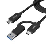 Akasa 2-In-1 USB 3.2 Gen 2x2 Type-C/Type-A to Type-C,1m, 20Gbps data transfer and 60W PD (AK-CBUB65-