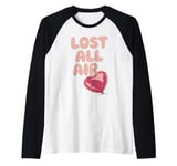 Lost All Air Anti Valentines Day Heart Balloon Sarcastic Raglan Baseball Tee