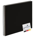 goldbuch 25377 Bella Vista Spiral Album 35 x 30 cm Photo Album with 40 White Pages Linen Memory Album Photo Book for Pictures and Photos to Glue in Black