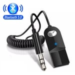 Bluetooth Aux Adapter Dongle Kaapeli USB 3.5mm Jack Car Audio Aux Bluetooth 5.0 Handsfree Kit autovastaanottimelle BT-lähetin