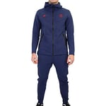 Nike PSG M NSW TCH Pck Hoodie FZ Cl Sweat-Shirt Homme Midnight Navy/University Red FR: S (Taille Fabricant: S)