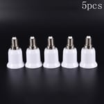 5pcs E14 To E27 Base Screw Light Lamp Bulb Holder Adapter Socket White