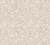 Versace Papier peint Papier Peint Design Barocco Flowers Papier peint intissé 10.05 m x 0.70 m Argent Crème Brun Made in Germany 935835 93583-5