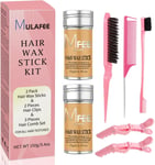 MULAFEE 2 Pack Hair Wax Stick Kit, Wax Stick for Smooth Hair Wigs, Non-Greasy &