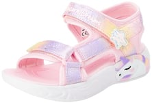 Skechers Girls Sandals, Light Pink Textile/Multi Trim, 12 UK