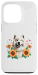 Coque pour iPhone 13 Pro Sunflowers Samoyed Dog Sammies