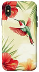 Coque pour iPhone X/XS Colibri Tropical Fleurs Florales Nature Été