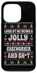 Coque pour iPhone 13 Pro Funny Caseworker Ugly Christmas Design Christmas Social Worker