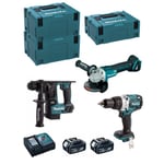 MAKITA Kit MK310RTJ (DHR171 + DHP481 + DGA504 + 2 x 5,0 Ah + DC18RC + MAKPAC 2 + 2 x MAKPAC 3)