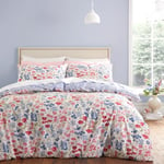 Bianca Olivia Floral Parure de lit en Coton 200 Fils avec Housse de Couette et taies d'oreiller Rose King