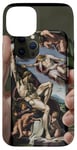 Coque pour iPhone 15 Plus Noir Art Déco Floral Michel-Ange Création Of Adam Sixtine