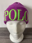 POLO RALPH LAUREN DOUBLE LAYERED LOGO CUFFED BEANIE HAT BNWT