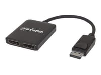 Manhattan DisplayPort 1.2 to 2-Port DisplayPort 1.2 Splitter Hub with MST, 4K@30Hz, USB-A Powered, Video Wall Function, Black, Three Year Warranty, Blister - Répartiteur vidéo/audio - 2 x...