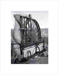 Wee Blue Coo Isle Of Man Laxey The Wheel England Old BW Wall Art Print