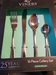 Viners Savannah 16 Piece Cutlery Set Gift Boxed 18/0 Stainless Steel 0303.171