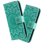 IMEIKONST Compatible avec Redmi Note 9 Pro Max, Cuir PU 3D en Relief Étui Téléphone Flip Magnétique Portefeuille Stand Compatible avec Xiaomi Redmi Note 9 Pro/Redmi Note 9S Sunflower Green KT