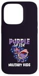 Coque pour iPhone 14 Pro Purple Up For Military Child Military Kids Dinosaure